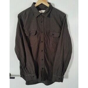 Buck Mason Vintage 2 Pocket Shirt Mens Large Gray Double Weave Button Up Flannel
